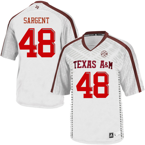 Men #48 Mason Sargent Texas Aggies College Football Jerseys Sale-White - Click Image to Close